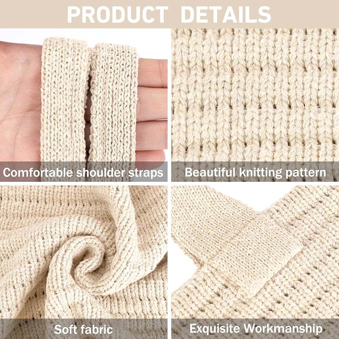 hatisan Crochet Bag for Women, Handmade Knit Beach Tote Bag Summer - Image 6