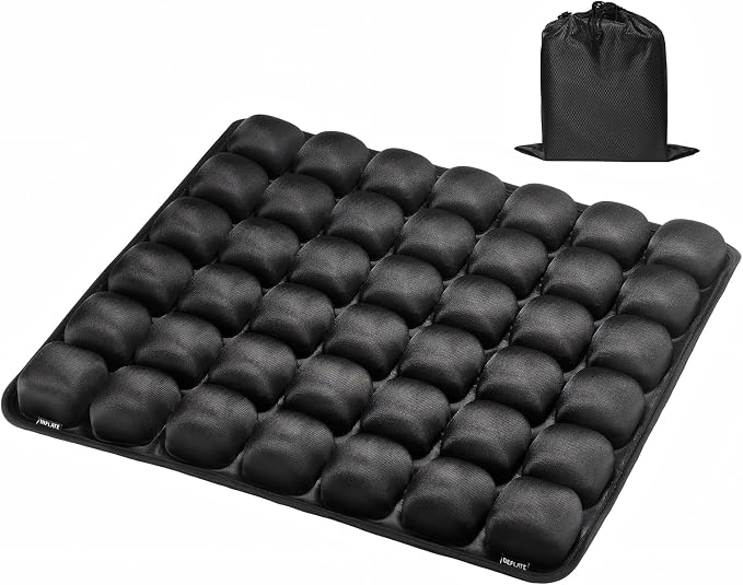 Inflatable Seat Cushion with Press-to-Inflate Design, Airplane Seat Cushion for Long Flights, Travel Cushion for Sciatica Pain Relief, Portable Cushion for Car, Office & Airplane by Asteraty