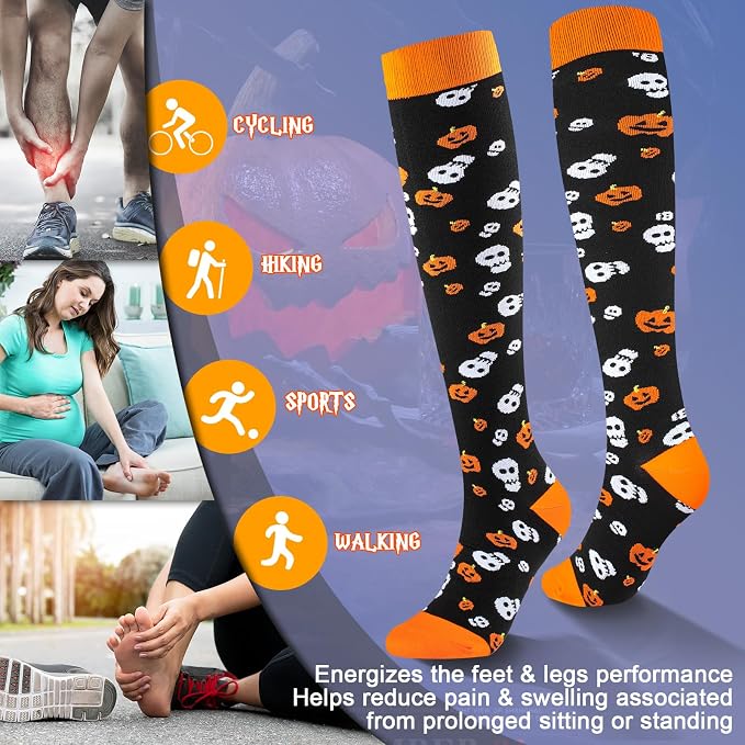cerpite Compression Socks for Women & Men 6 Pairs Knee High Compression Socks 20-30 mmhg Best for Running,Nurse,Travel - Image 5