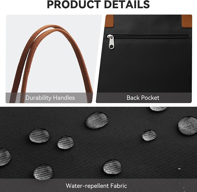 KALIDI Tote Bag for Women Nylon Top-Handle Purse,Large Capacity Shoulder Hobo handBag with Zipper Leisure Foldable Weekend - Image 6