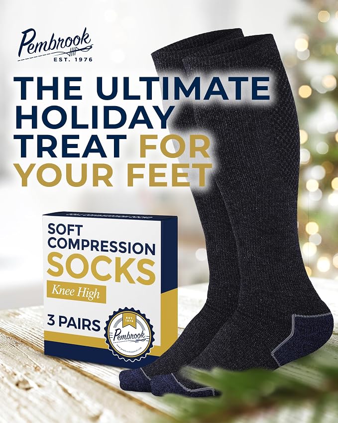 Pembrook® Light Compression Socks for Men & Women - 3 Pairs | 8-15 mmhg Compression Dress Socks for Men | Support Socks - Image 7