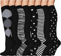 8 Pairs Compression Socks Women Men 15-20mmHg Knee High Support Circulation | Copper Nylon Graduated Stockings,Leg Fatigue, Nurses, Pregnancy, Running, Travel, Flight, Athletic, Medical by ACTINPUT