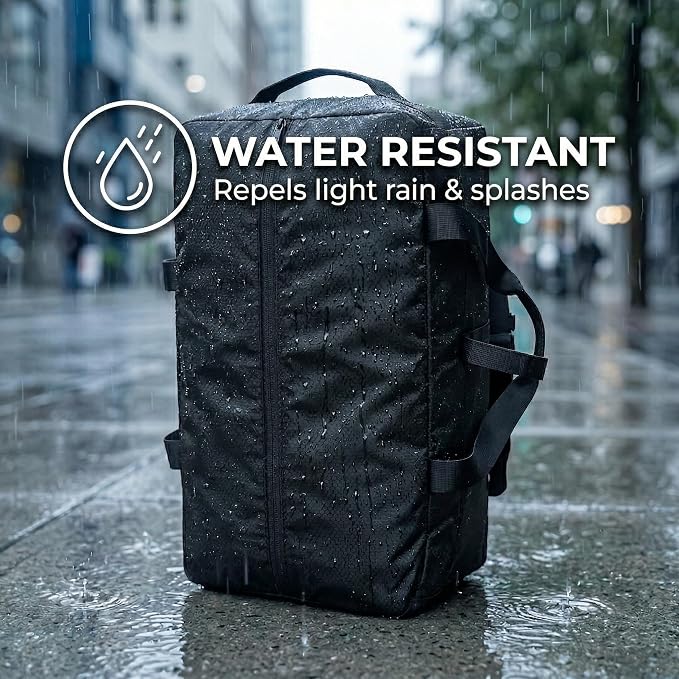 65L Foldable Duffle Bag for Travel – Lightweight Packable Duffel Bag, Collapsible Weekender Overnight Travel or Gym Bag, Water-Resistant, Large Capacity (Black) - PackVerge - Image 8