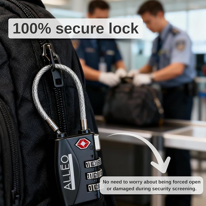 Alleo TSA Locks for Luggage 2 Pack Travel Locks TSA Approved - Secure Suitcase Lock with Combination Code. Good for Gym, Toolbox, Backpack and More - Image 5