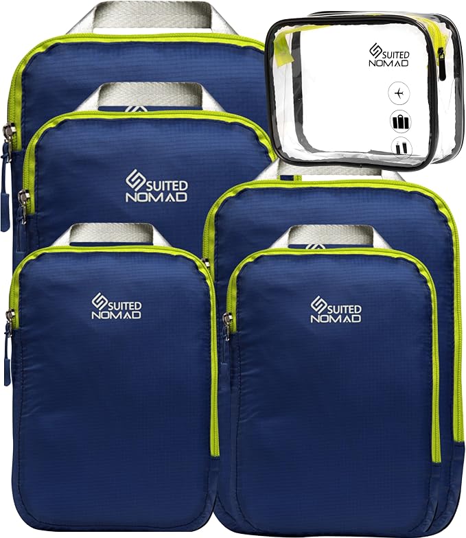 Compression Packing Cubes Set, Suitcase and Backpack Travel Organizer Bags | Ultralight and breatheable material by SUITEDNOMAD