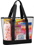 Handy Laundry Clear Tote Bag - Zipper Closure, Long Shoulder Strap, Fabric Trimming. by Handy+Laundry