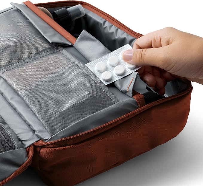Bellroy Hanging Toiletry Kit Plus 8L, Travel Toiletry Bag - Clay | 8L travel hanging toiletry bag for your toiletries and essentials - Image 5