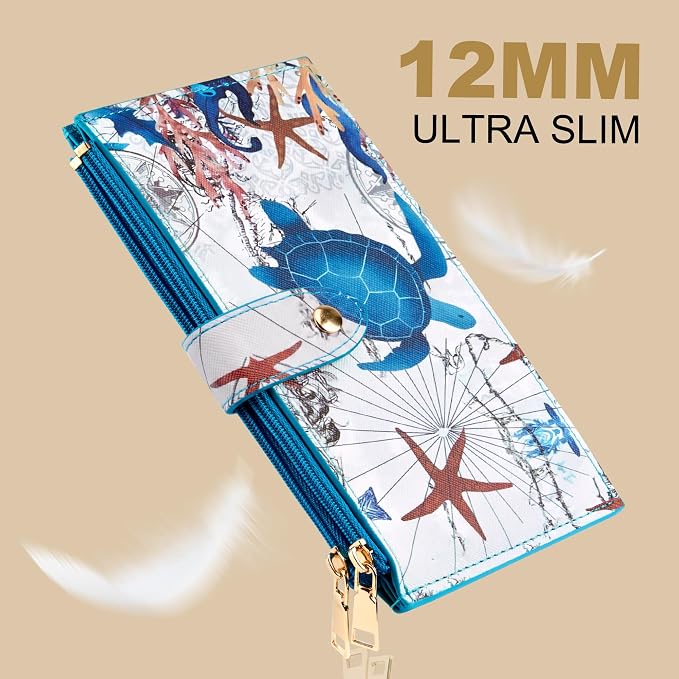 Travelambo RFID Wallet Women Large Size Bifold Multi Card Wallet Case with Zipper Pocke Credit Card Holder for Women - Image 8