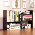 Desktop Shelf Organizer, Adjustable Wood Office Storage Rack, Counter Display Small Bookshelf for Home/Office/School(Dark Walnut) by IUSEIT