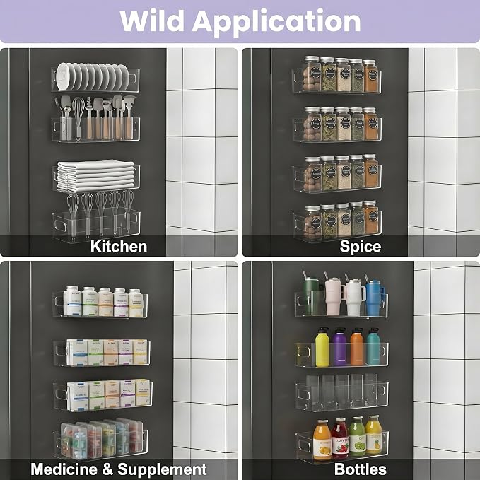 MGY 4Pack Clear Magnetic Baby Bottle Organizer for Refrigerator, Space-Saving Storage for Baby Bottles,Bottle Organizer for kitchen - Image 8