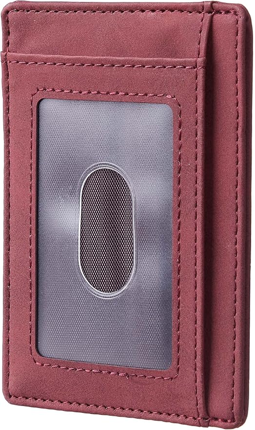 Travelambo Slim Wallet Front Pocket Minimalist Leather RFID Blocking Medium Size - Image 3
