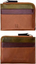 RFID Blocking Zipper Wallet, Slim Business Card Holder, Men & Women, Handcrafted Full-Grain Leather, Gift Box & Pouch, Christmas & Birthday, Tan (Plus Colors) by HelmbrookLondon