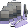 BAGAIL 4 Set/6 Set/8 Set Compression Packing Cubes Travel Accessories Expandable Packing Organizers (Half Mesh, 6-Lavender) by BAGAIL