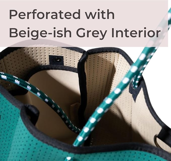 POPUPS Large Neoprene Tote Bag for Women - Everyday Designer Handbag for Travel Work and Beach with Pockets and Zipper Pouch - Image 5