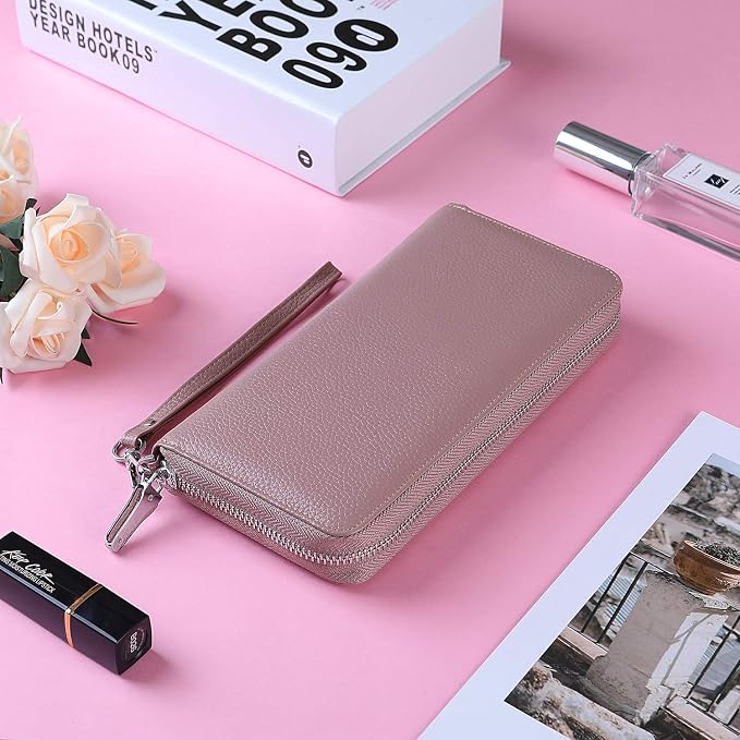Small Compact Women Wallet RFID Blocking Genuine Leather Bifold Purse with ID Windows - Image 6