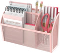 DALTACK 3-Grid Magnetic Pencil Holder, Strong Magnet Locker Organizer, Pink | Mesh Magnetic Shelf, Marker Holder Perfect for Whiteboard, Refrigerator and Locker Accessories by DALTACK
