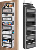 JARLINK Over the Door Organizer for Bedroom, Pantry Bathroom, 5 Shelf Black | Anti-Tilt Design, 44 lb Load Capacity, Hanging Door Organizer with 5 Large Capacity Pockets, Behind Door Storage for Nursery by JARLINK