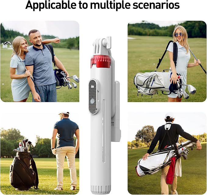 62" Phone Tripod & Selfie Stick for Golf Training | Cell Phone Tripod Stand with Wireless Remote and iPhone Holder, Golf Training Aid - Compatible with iPhone Android (White) - Image 4