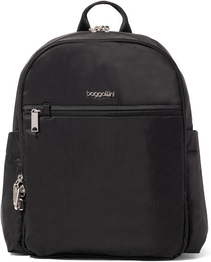 Securtex Anti-Theft Getaway Backpack - 9.4"x13"x5" Travel Safe Bag w/Locking Zippers, Slash-Resistant, RFID by baggallini