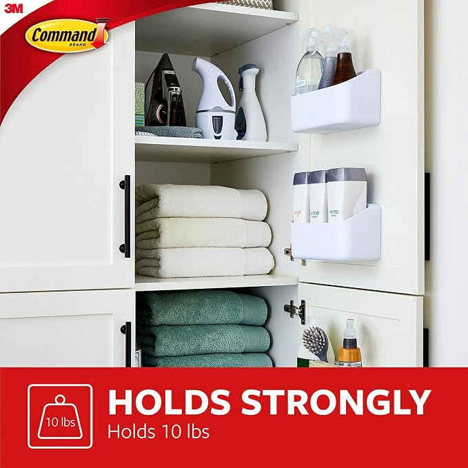 Command Organizing Caddy, 1 Caddy, 4 Large Strips | Command Strips Wall caddy, Tool Free Adhesive Organizer For Cleaning Supplies, Closets, Pantry, Home, And Office - Image 6