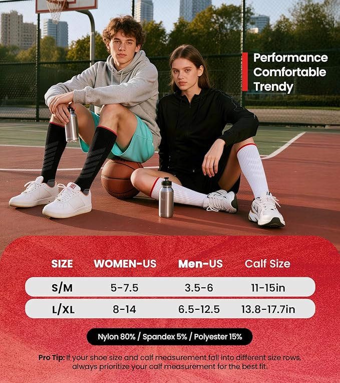 RUIXUE Compression Socks Men Women, Graduated 15-20mmHg Support Breathable for Travel Flight Running Cycling Daily Use - Image 7