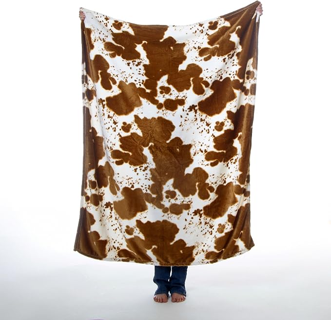 Carstens, Inc. Travel Blanket, Premium Compact 2-in-1 Airplane Blanket/Pillow, Cow Print - Image 2