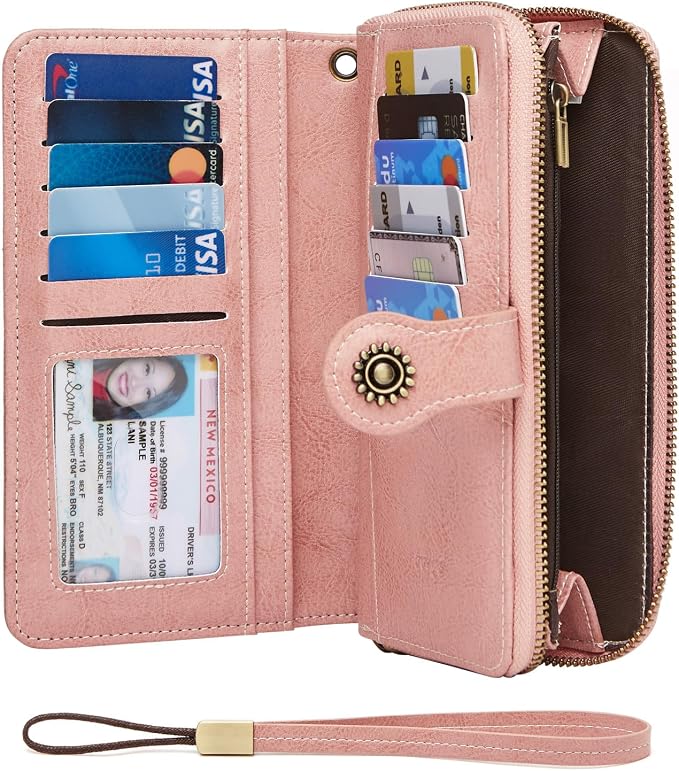 TFKGS Wallet for Women RFID Blocking Leather Large Capacity Card Holder Ladies Phone Clutch Travel Long Purse Wristlet | RFID Blocking - Image 8