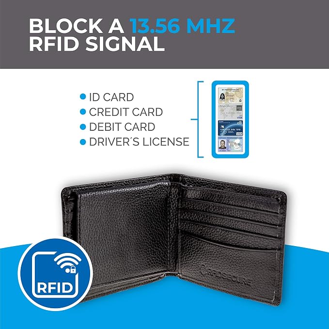 RFID Blocking Stylish Genuine Leather Wallet for Men - Excellent as Travel Bifold - Credit Card Protector - Image 3