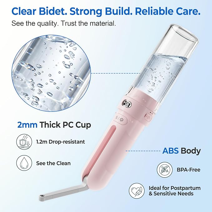 Electric Portable Bidet, Rechargeable Travel Bidet | 3 Pressure Modes, 260 Uses/Charge, Waterproof, Personal Hygiene Cleaning at Home Office and Camping - Image 8