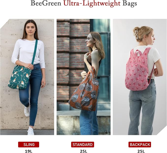 BeeGreen Reusable Grocery Shopping Bag -Travel Tote Bag - Foldable Compact Sturdy Bags - Image 7