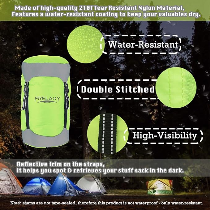 Frelaxy Compression Sack, 40% More Space! Sleeping Bag Stuff Sack | Ultralight Compression Stuff Sack, Water-Resistant & Ultralight Space Saving Gear for Camping, Hiking 11L/18L/30L/45L/52L - Image 4