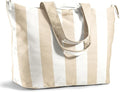 Fit & Fresh All The Things XL Beach Bag for Women, Oversized Travel Tote | Zip Closure, 3 Interior Pockets, 1 Large Zip Pocket, Dual Carry Handles, Canvas Weekender - Pool, College, Laundry, Groceries by fitfresh