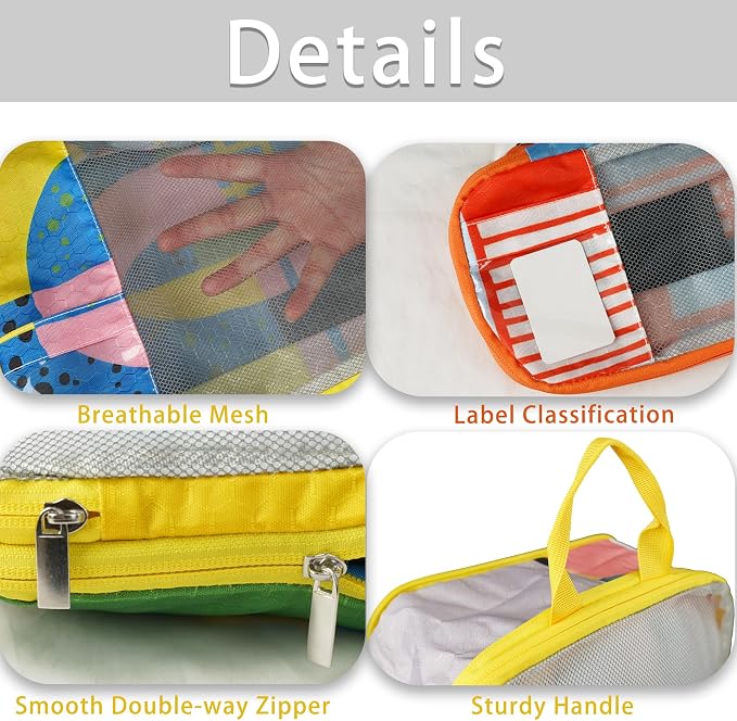 7 Pcs Compression Packing Cubes Travel for Suitcases, Luggage Organizer Washable Storage Bags Set for Backpack Travel- Packaging Cubes for Carry-Ons and Storage - Image 5