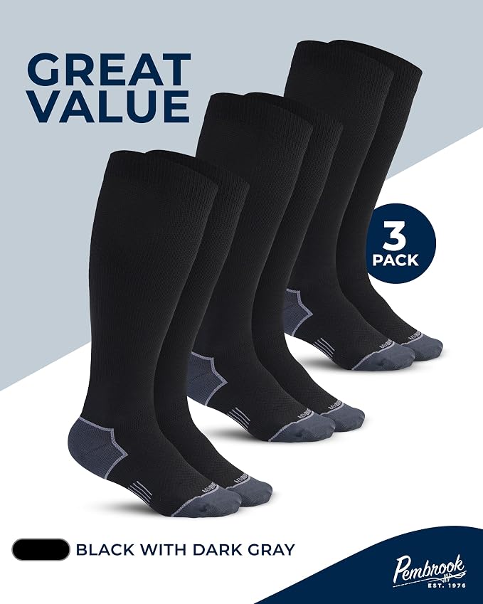 Pembrook Plus Size Compression Socks for Women Wide Calf - 3 Pairs, 20-30mmHg Extra Wide Calf Compression Socks, Up to 4XL - Image 5