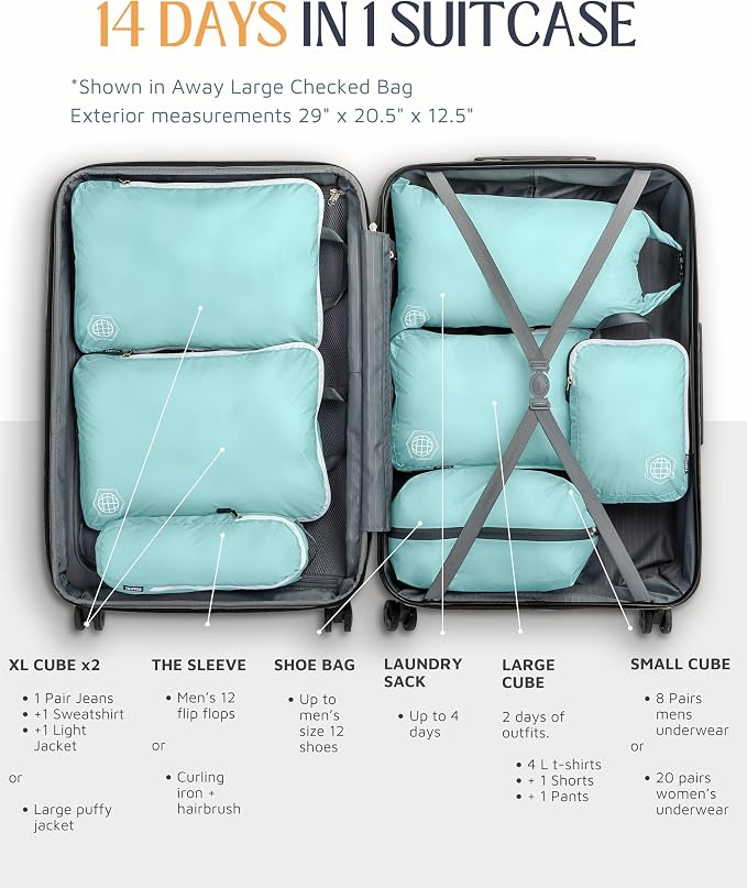 TRIPPED Travel Gear Large Compression Packing Cubes 7-Piece Set for Travel - Image 8