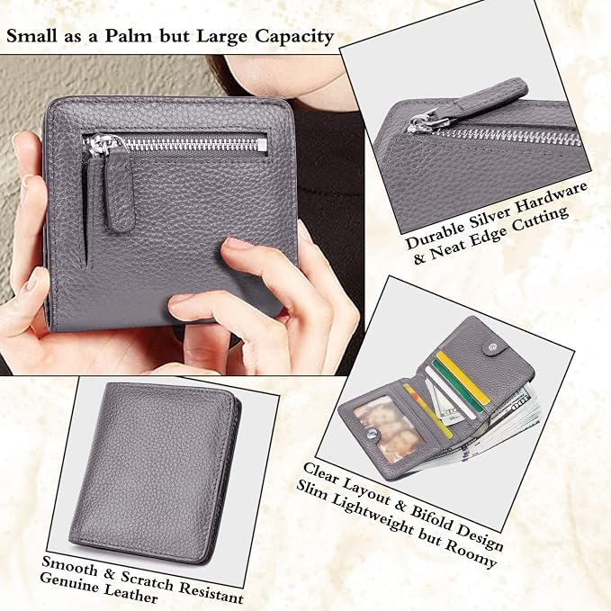 Small Leather Wallet for Women, Ladies Credit Card Holder RFID Blocking Women's Mini Bifold Pocket Purse - Image 3