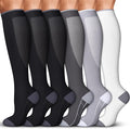 Acture 6 Pack Compression Socks for Women and Men - Knee High for Medical, Running, Nurses, Travel by Acture