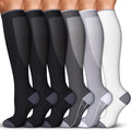 Acture 6 Pack Compression Socks for Women and Men - Knee High for Medical, Running, Nurses, Travel by Acture