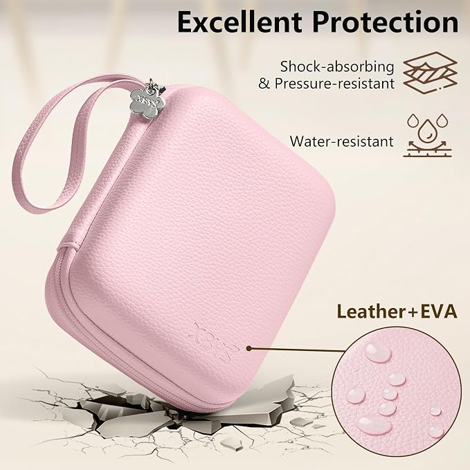 Portable Charger Case, Tech Pouch Travel Organizer, L, Pink | Hard Shell Electronic Storage for MacBook Power Adapter, Magic Mouse, Charging Cords, Power Bank Laptop Accessories - Image 4
