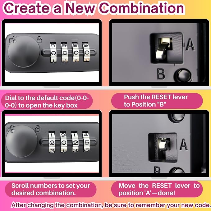 Portable Security Lock Box with Combination Lock, Waterproof Mini Safe Box with Cable, Travel Storage Case for Hotel, Car, Office - Image 5