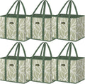 BALEINE 6PK Reusable Grocery Bags, Heavy Duty Shopping Tote Bag | 12'' Long Handles, Reinforced Bottom Keeps Upright, Fold Flat Storage, Water-Resistant Shopping Bag, Multiple Color Options by BALEINE