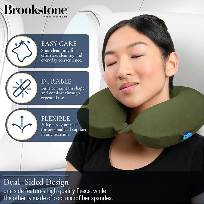 Brookstone Travel Neck Pillow Lightweight U-Shaped Memory Foam Pillow | Brookstone Travel Neck Pillow Lightweight U-Shaped Memory Foam Pillow - Image 3