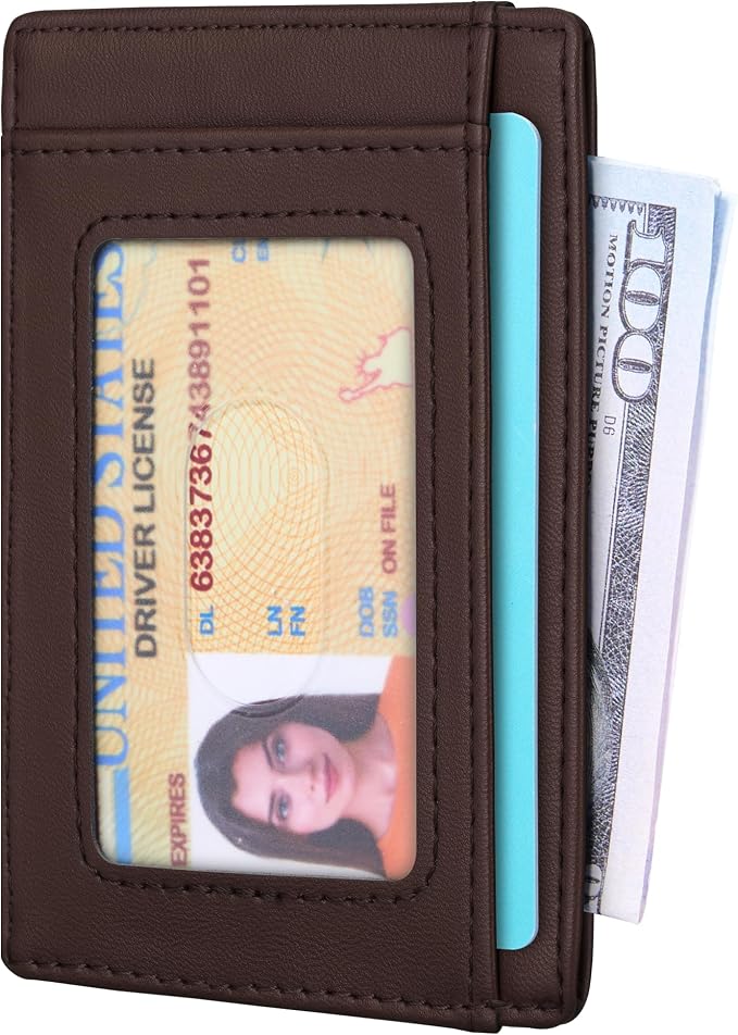 Travelambo Slim Wallet Front Pocket Minimalist Leather RFID Blocking Medium Size - Image 2