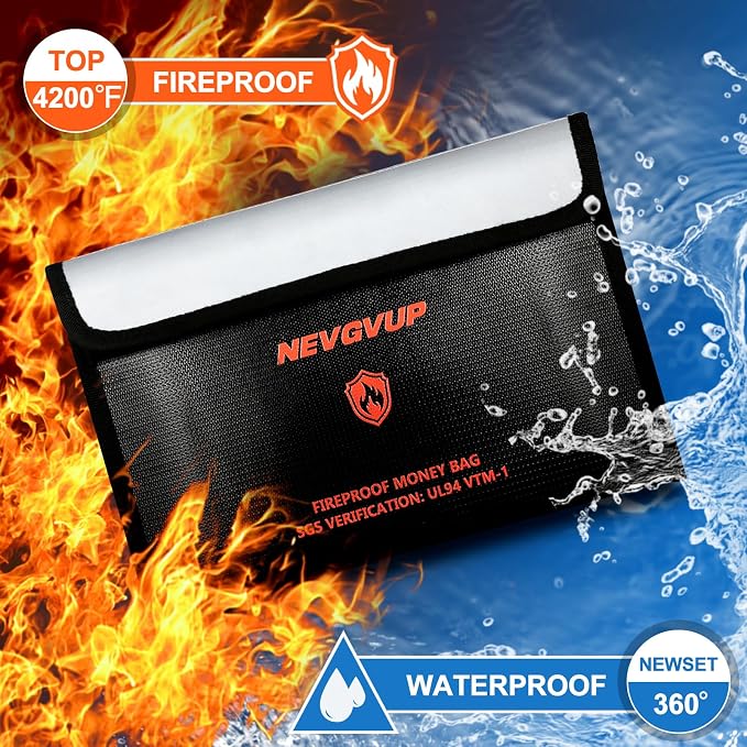 Diversion Book Safe with 4200°F Fireproof Money Bag and Combination Lock, 10.5" x 7.9" x 2.5" Fake Book Hidden Storage Safe, Hollow Secret Portable Metal Storage Box for Cash, Valuables - Black - Image 5