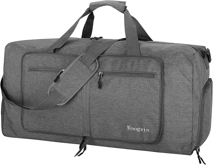Woogwin Travel Duffel Bag Large Foldable Waterproof Overnight Bag for Beach Swim Bags Pool Sports Gym by woogwin