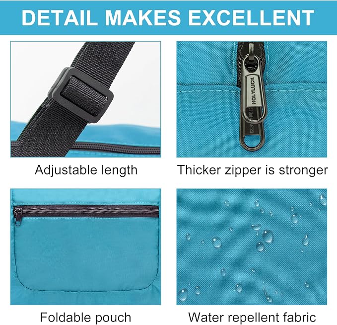 HOLYLUCK Foldable Travel Duffel Bag For Women & Men Luggage Great for Gym - sky blue - Image 4
