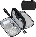 FYY Electronic Organizer, Travel Tech Pouch Bag, Medium, Black | Wrist Strap, Waterproof, Double Layers Portable Electronics Travel Carrying Case for Cord, Charger, Daily Business Trips Use by FYY