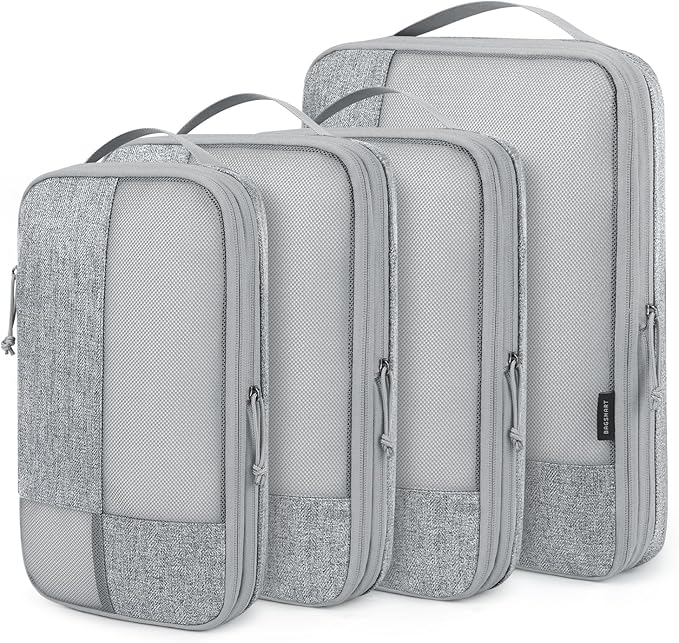 BAGSMART Compression Packing Cubes for Travel, Nylon Luggage Organizer Bags | Fits 20/24/28in Carry-On Suitcases, Compressible Bags Streamline Cruise Travel Essentials, Sturdy Handles, Machine Washable by BAGSMART
