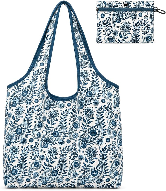 Montana West Foldable Canvas Tote Bag for Women Large Shoulder Bag with Built-In Zip Pouch by THEOFFICIALMONTANAWEST