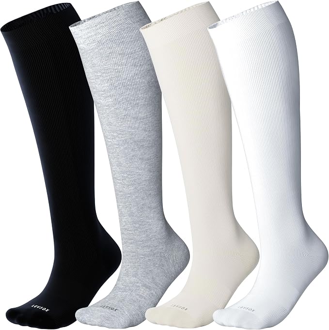 LEVSOX Viscose Made from Bamboo Compression Socks for Pregnant Women 20-30 mmHg Knee High Cute Mens Supports Socks for Travel by Levsox